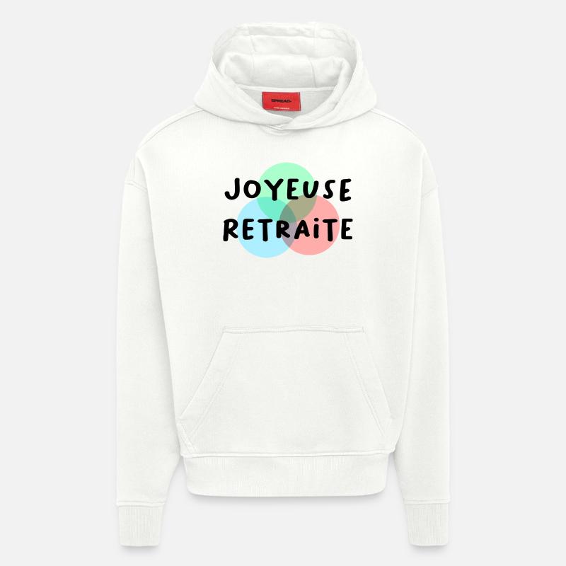 RETRAITE. RETRAITE. RETRAITEE. RETRAITE - Sweat à capuche bio épais oversize fabriqué en UE - OFF WHITE