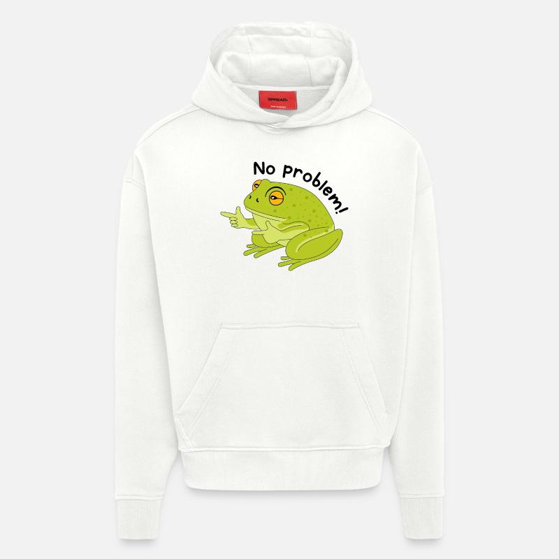 Grenouille pas de problème - Sweat à capuche bio épais oversize fabriqué en UE - OFF WHITE