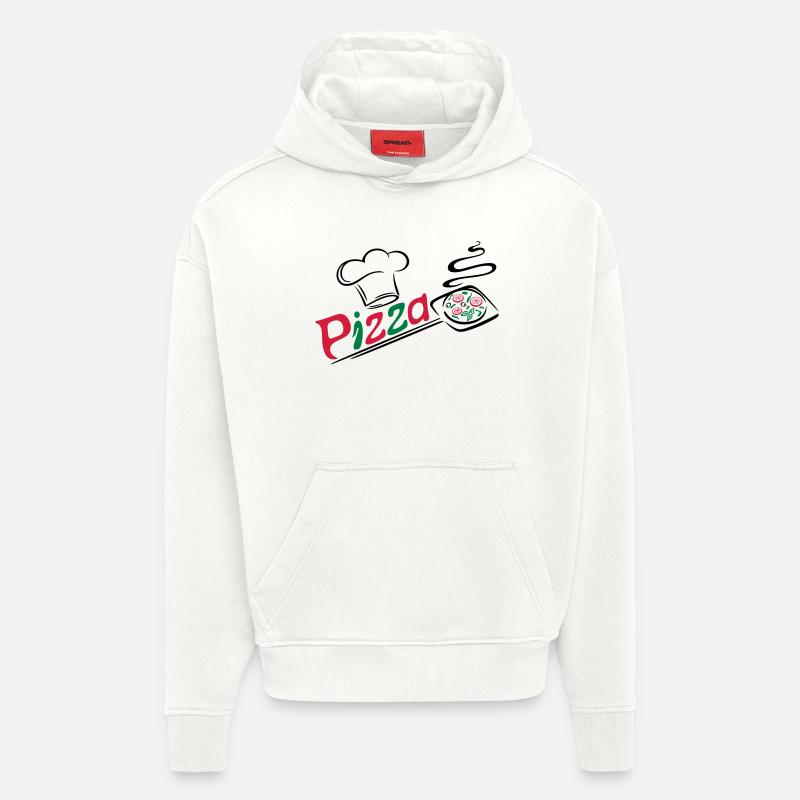 Pizza Bäcker mit Kochmütze, chef hat - Hoodie- made by SPREAD  - OFF WHITE