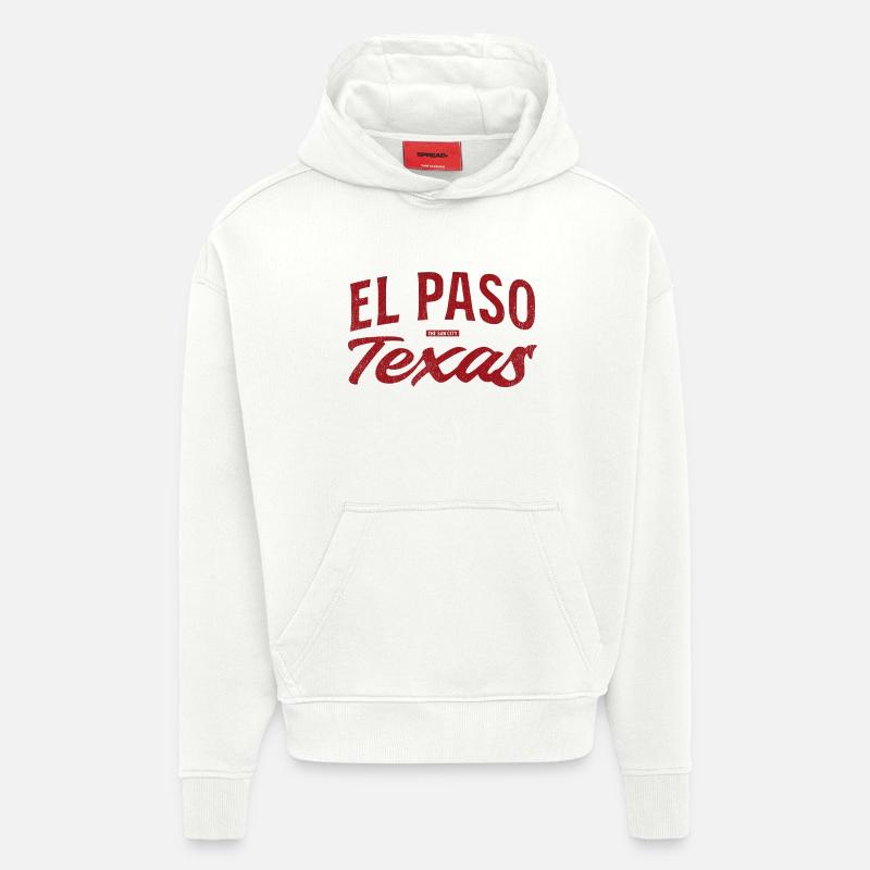 El Paso Texas Retro Script - Hoodie- made by SPREAD  - OFF WHITE