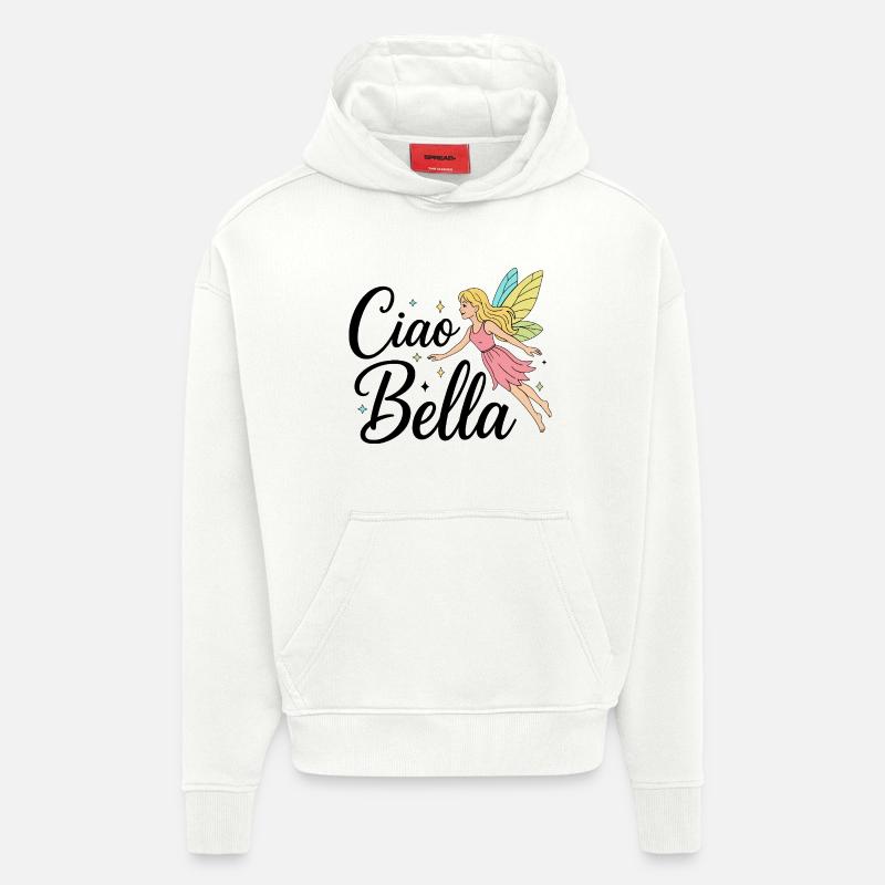 Ciao Bella - Sweat à capuche bio épais oversize fabriqué en UE - OFF WHITE