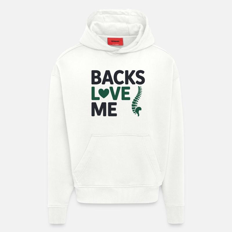 Chiropracteur Craque, Soupir de Soulagement - Sweat à capuche bio épais oversize fabriqué en UE - OFF WHITE