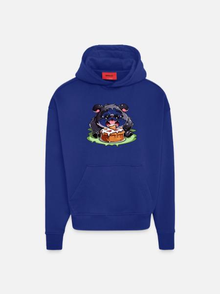 Pug with Cake Cartoon - Hoodie- made by SPREAD  - OFF WHITE