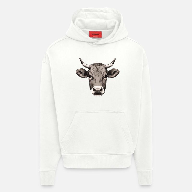 Kuh - Hoodie- made by SPREAD  - OFF WHITE