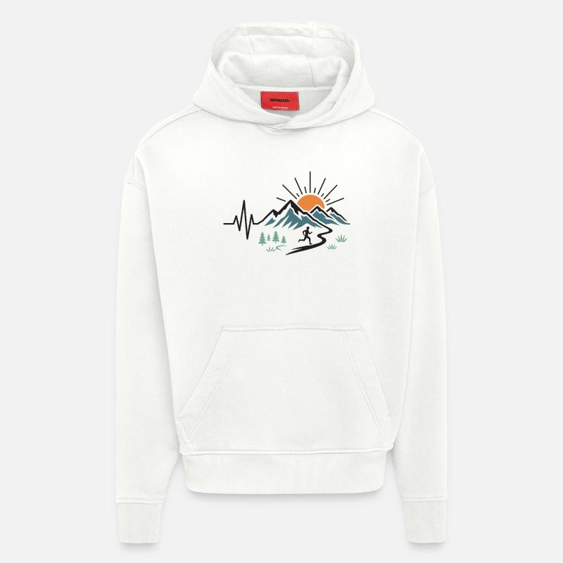 Course sur sentier - Sweat à capuche bio épais oversize fabriqué en UE - OFF WHITE