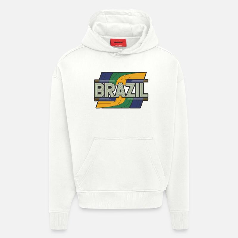 Brésil - Sweat à capuche bio épais oversize fabriqué en UE - OFF WHITE