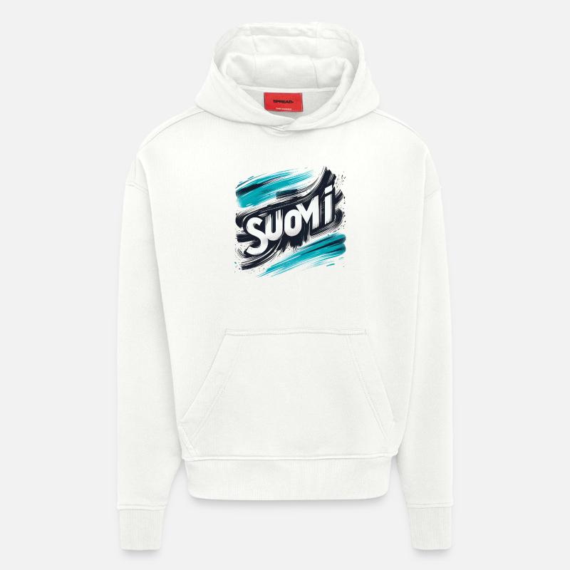 Suomi Finlande Finlande - Sweat à capuche bio épais oversize fabriqué en UE - OFF WHITE