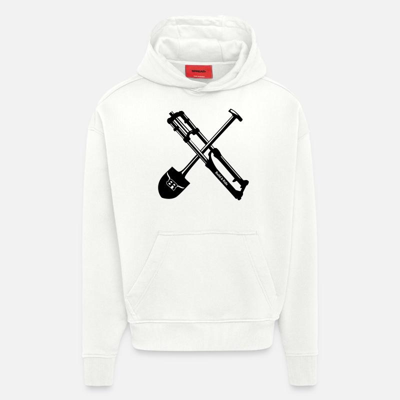 No Dig, No trajet - Sweat à capuche bio épais oversize fabriqué en UE - OFF WHITE