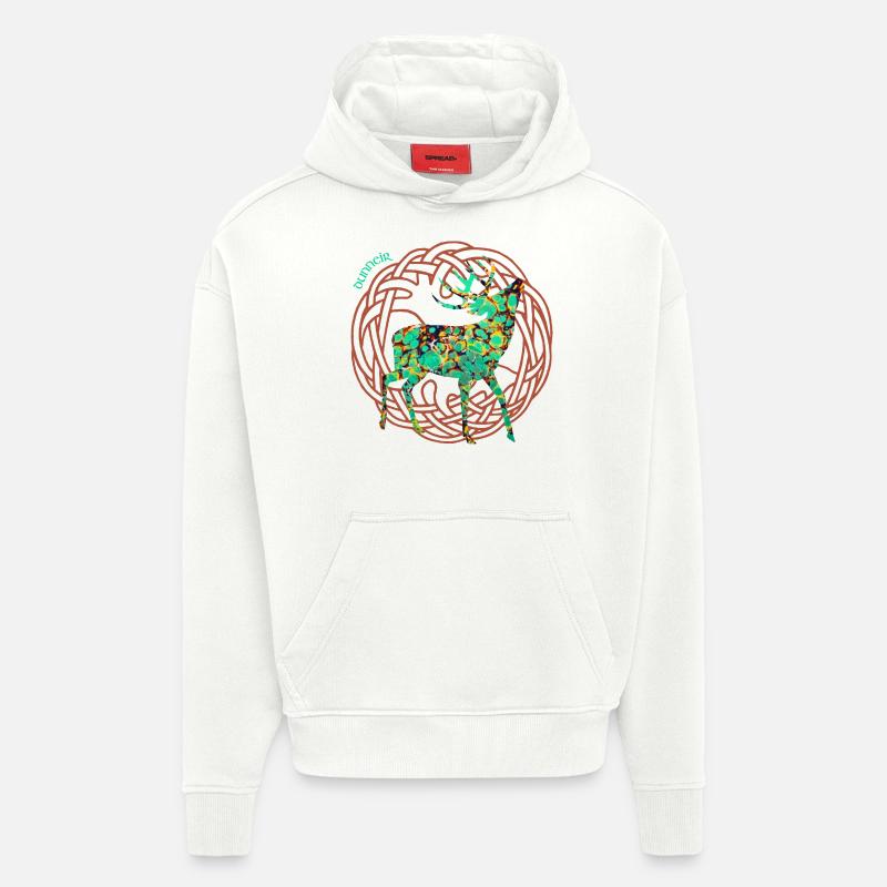 hirsch dunneir e 269 - Sweat à capuche bio épais oversize fabriqué en UE - OFF WHITE