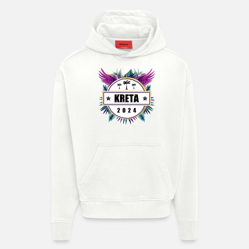 L’équipe de Crète 2024 - Sweat à capuche bio épais oversize fabriqué en UE - OFF WHITE