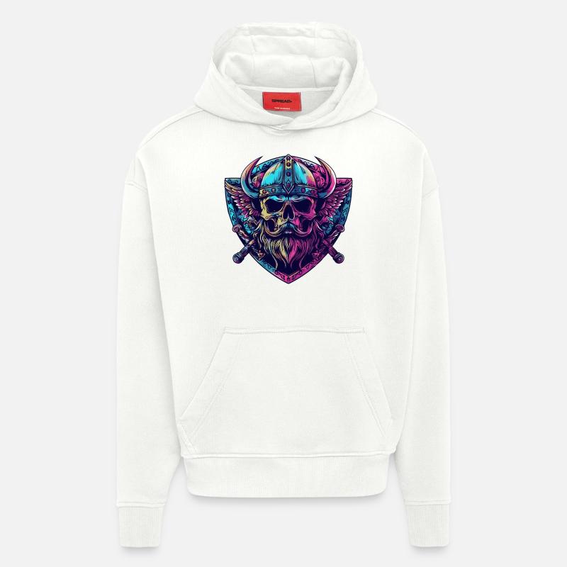 Viking Skull - Hoodie- made by SPREAD - OFF WHITE