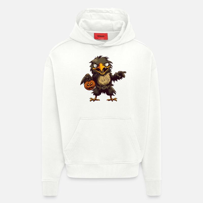 Aigle Halloween Bande Dessinée Drôle - Sweat à capuche bio épais oversize fabriqué en UE - OFF WHITE