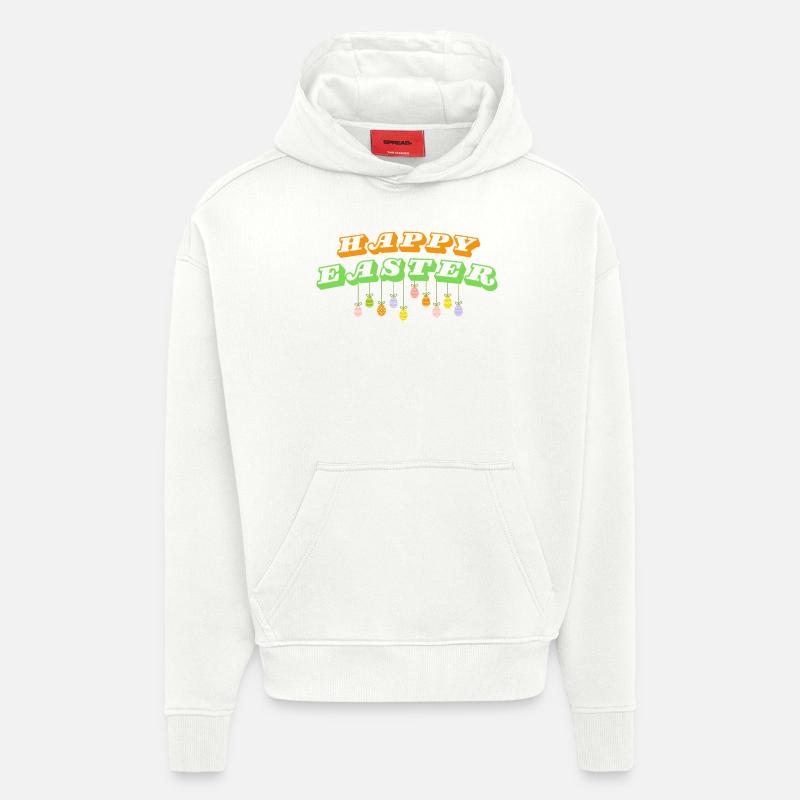 Joyeuses Pâques ! - Sweat à capuche bio épais oversize fabriqué en UE - OFF WHITE
