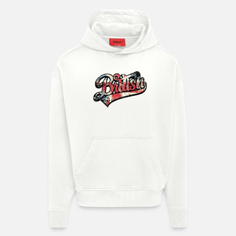 British Pride Distressed Script Tee - Hoodie- made by SPREAD  - OFF WHITE