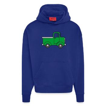 Camion vert joyeux, voiture jouet - Sweat à capuche bio épais oversize fabriqué en UE - OFF WHITE - Devant