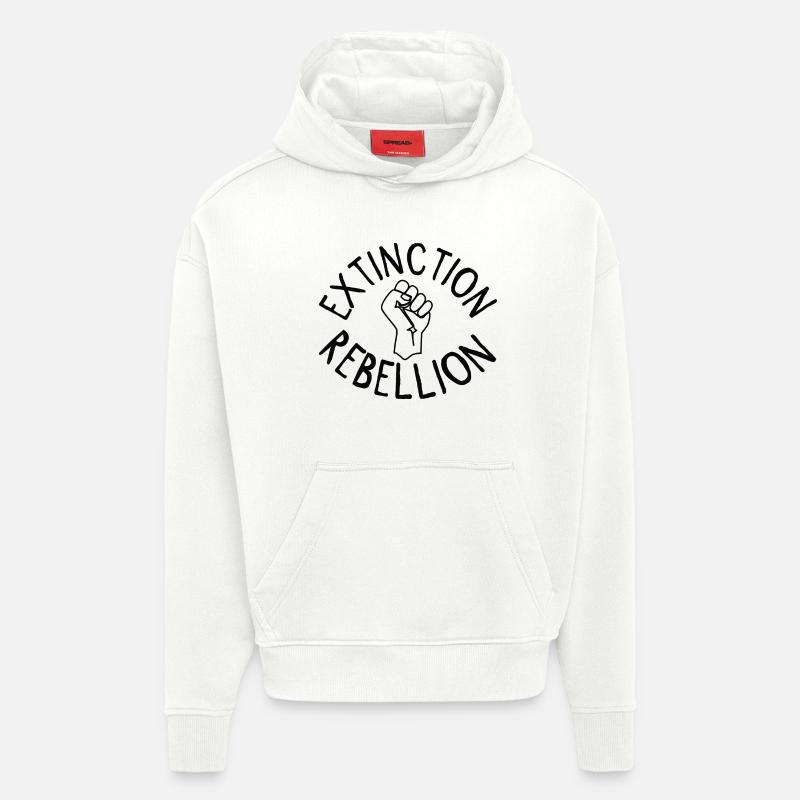 Extinction Rebellion Faust - Sweat à capuche bio épais oversize fabriqué en UE - OFF WHITE