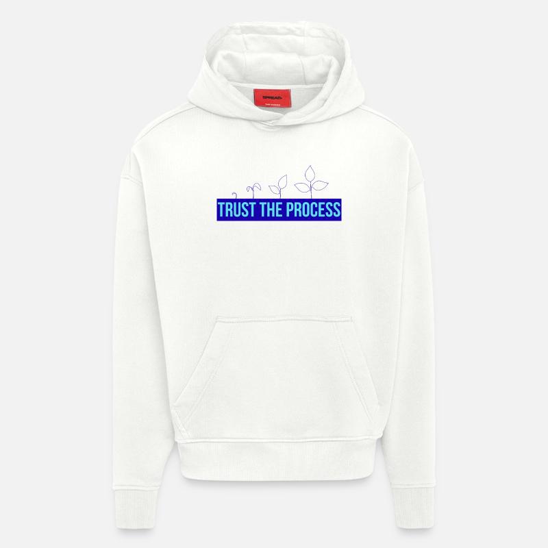 Faites confiance aux plantules de processus - Sweat à capuche bio épais oversize fabriqué en UE - OFF WHITE