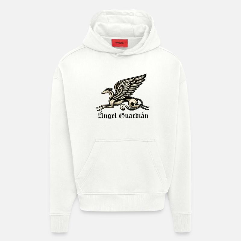 Ángel Guardián Nr3 E - Sweat à capuche bio épais oversize fabriqué en UE - OFF WHITE