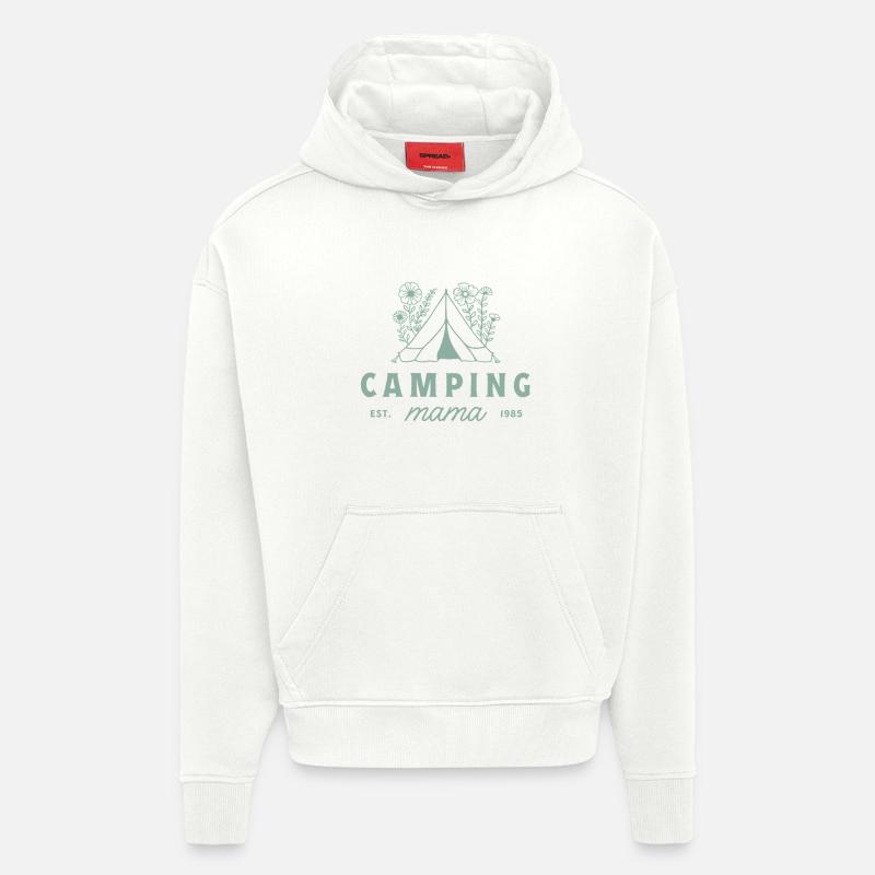 Esthétique maman campeuse maman campeuse - Sweat à capuche bio épais oversize fabriqué en UE - OFF WHITE