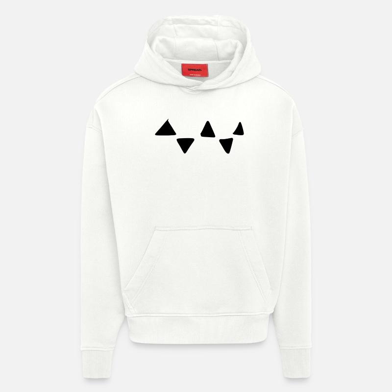 Motif triangulaire Formes triangulaires - Sweat à capuche bio épais oversize fabriqué en UE - OFF WHITE