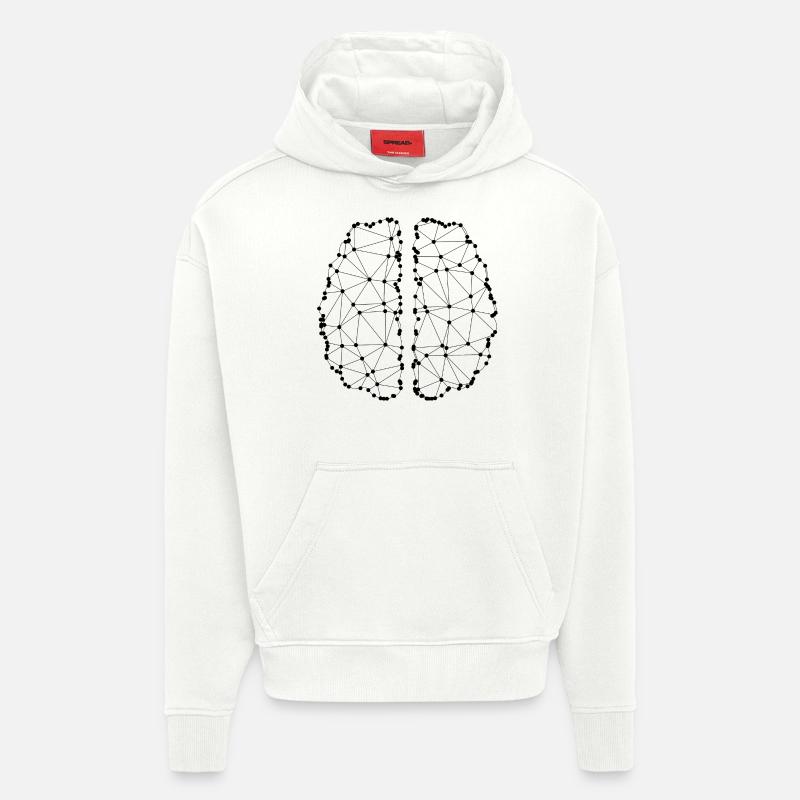 neurones - Sweat à capuche bio épais oversize fabriqué en UE - OFF WHITE