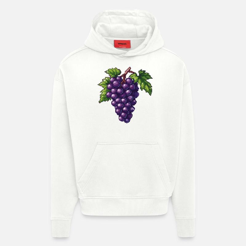 Grapes Pixel Icon - Hoodie- made by SPREAD  - OFF WHITE