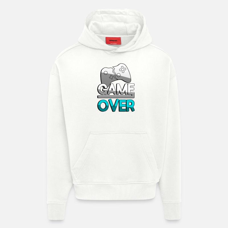 GAME OVER (Türkis) + Controller - Gaming - Hoodie- made by SPREAD  - OFF WHITE