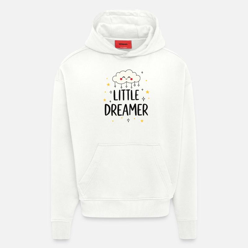 Petit Rêveur Cloud Étoiles - Sweat à capuche bio épais oversize fabriqué en UE - OFF WHITE