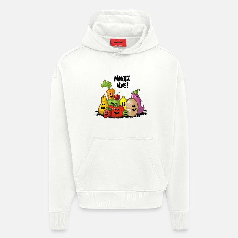 Fuits et legumes - Sweat à capuche bio épais oversize fabriqué en UE - OFF WHITE