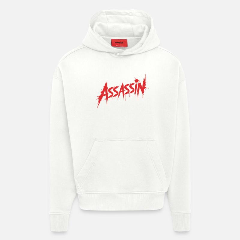 Assassin - Conception de sang tueur - Sweat à capuche bio épais oversize fabriqué en UE - OFF WHITE