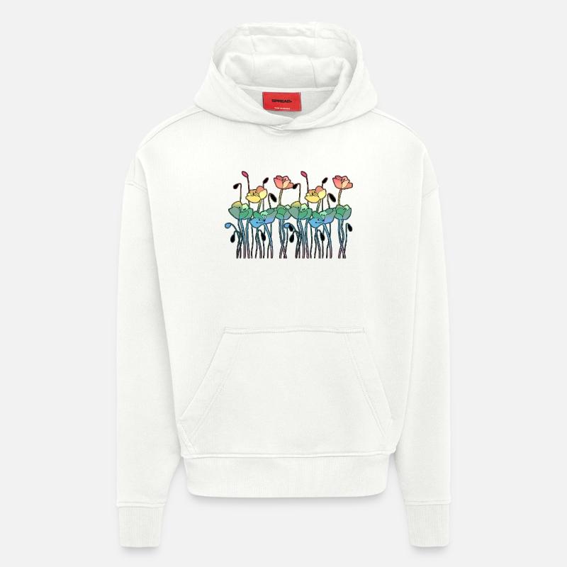 Fleur - Sweat à capuche bio épais oversize fabriqué en UE - OFF WHITE