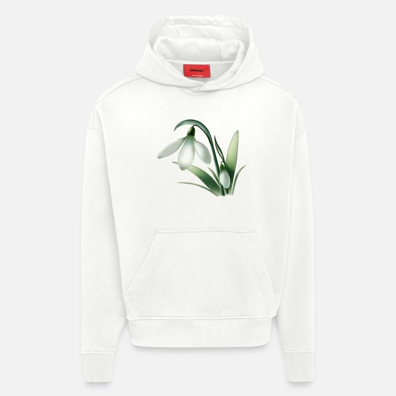 Winteranemone – Weiße Blumengrafik - Hoodie- made by SPREAD  - OFF WHITE