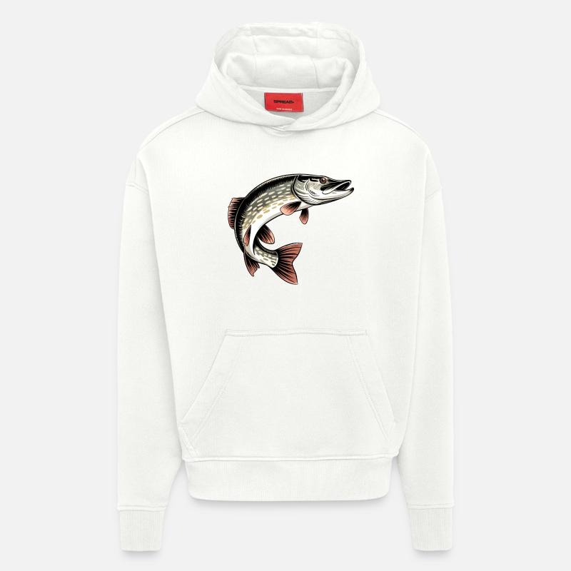 Raubfisch Hecht - Hoodie- made by SPREAD - OFF WHITE