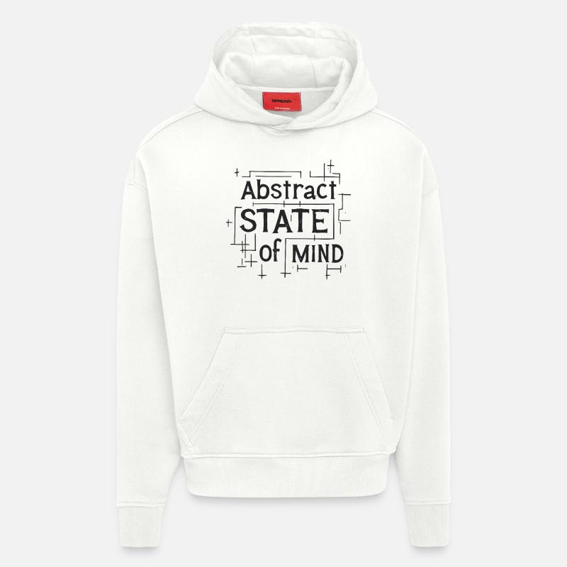Citation sur l’état d’ abstrait - Sweat à capuche bio épais oversize fabriqué en UE - OFF WHITE