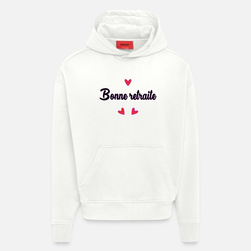 RETRAITE. RETRAITE. RETRAITEE. RETRAITE - Sweat à capuche bio épais oversize fabriqué en UE - OFF WHITE