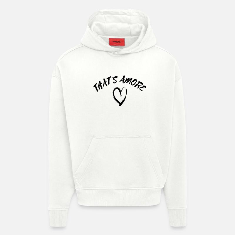 C’est Amore - Sweat à capuche bio épais oversize fabriqué en UE - OFF WHITE