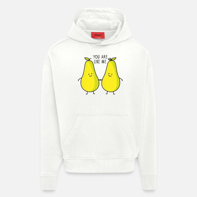 Tu es comme moi - Sweat à capuche bio épais oversize fabriqué en UE - OFF WHITE