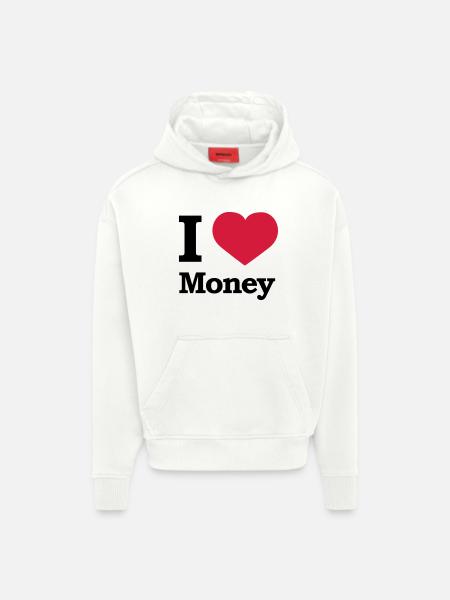 I love Money - Hoodie- made by SPREAD  - OFF WHITE