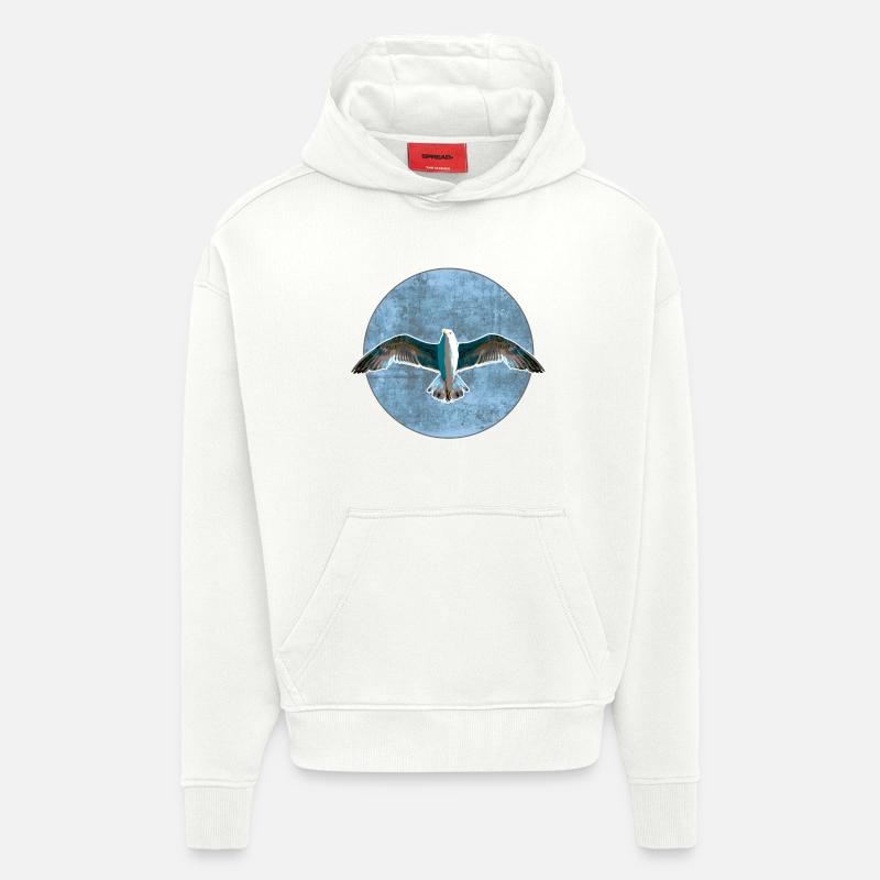 Mouette - Sweat à capuche bio épais oversize fabriqué en UE - OFF WHITE