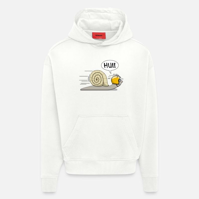 Escargot de course - l’original - Sweat à capuche bio épais oversize fabriqué en UE - OFF WHITE