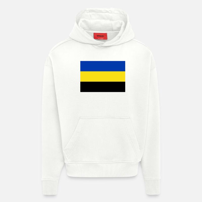 Drapeau de la Gueldre - Sweat à capuche bio épais oversize fabriqué en UE - OFF WHITE