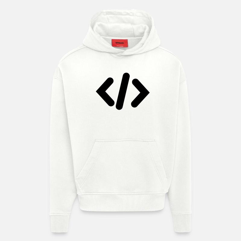 Code du programmeur - Sweat à capuche bio épais oversize fabriqué en UE - OFF WHITE