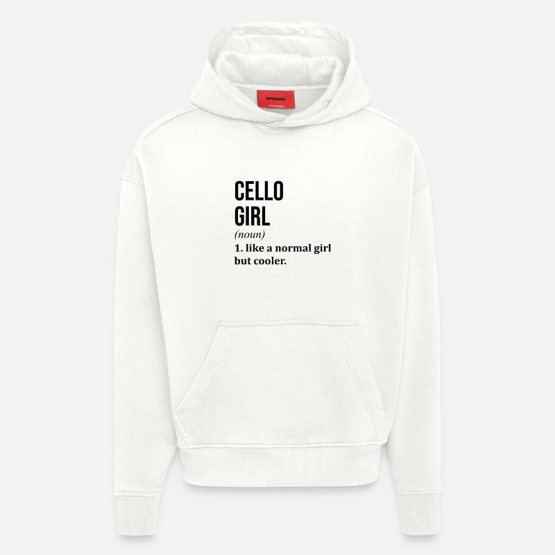 violoncelle - Sweat à capuche bio épais oversize fabriqué en UE - OFF WHITE