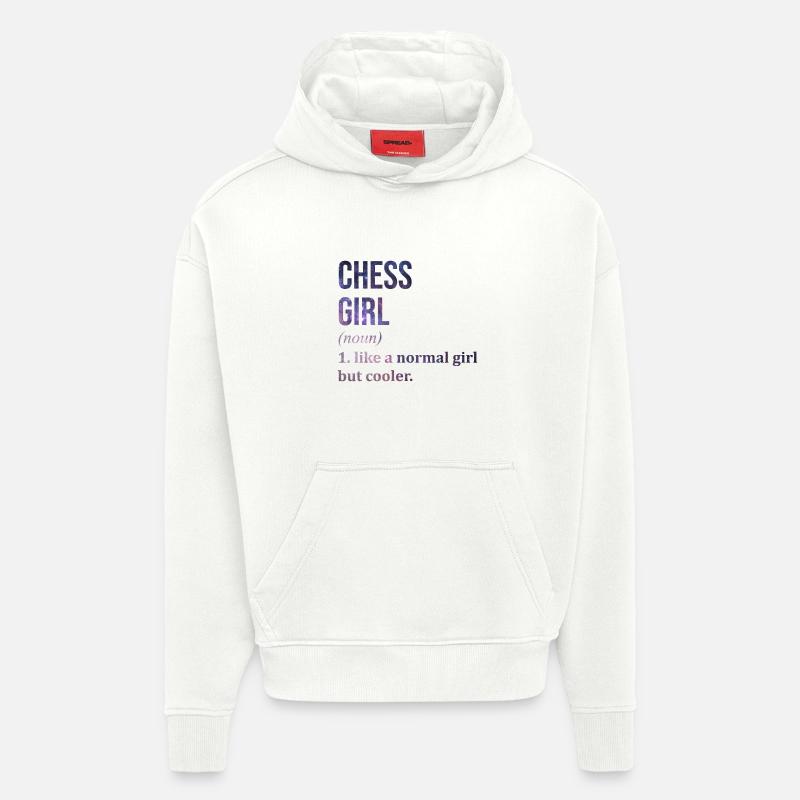 échecs - Sweat à capuche bio épais oversize fabriqué en UE - OFF WHITE