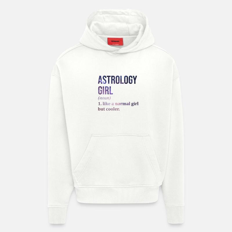 astrologie - Sweat à capuche bio épais oversize fabriqué en UE - OFF WHITE
