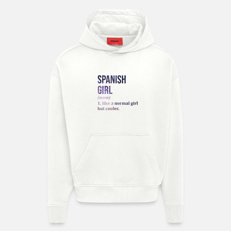 Espagne - Sweat à capuche bio épais oversize fabriqué en UE - OFF WHITE