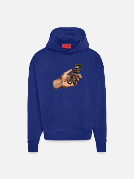 Cat Paw Holding Hands Motif - Hoodie- made by SPREAD  - OFF WHITE