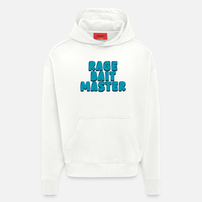 Maître de la rage bait - Sweat à capuche bio épais oversize fabriqué en UE - OFF WHITE