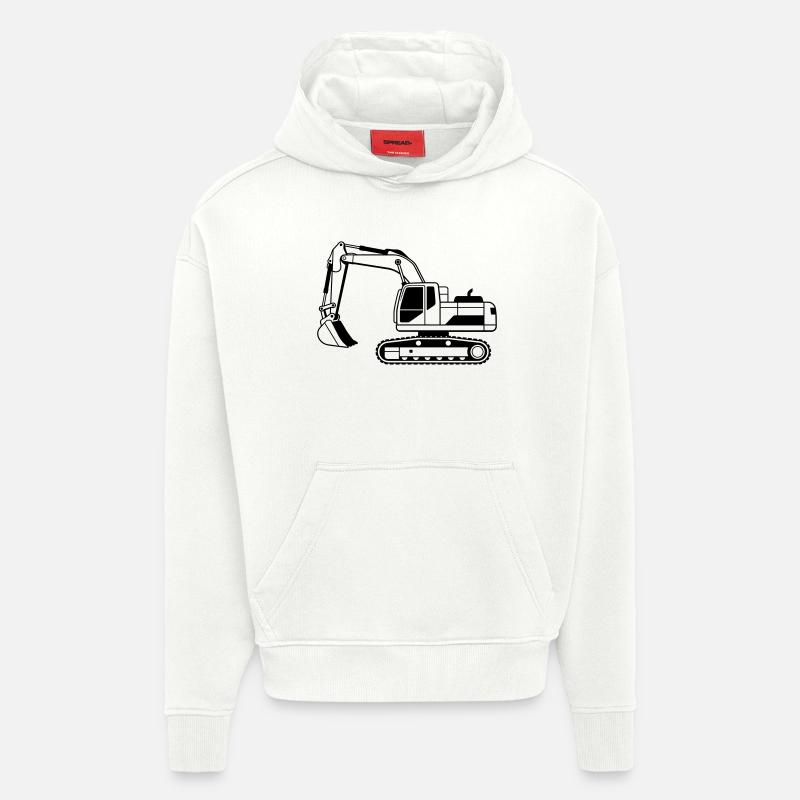 Excavatrice - Sweat à capuche bio épais oversize fabriqué en UE - OFF WHITE