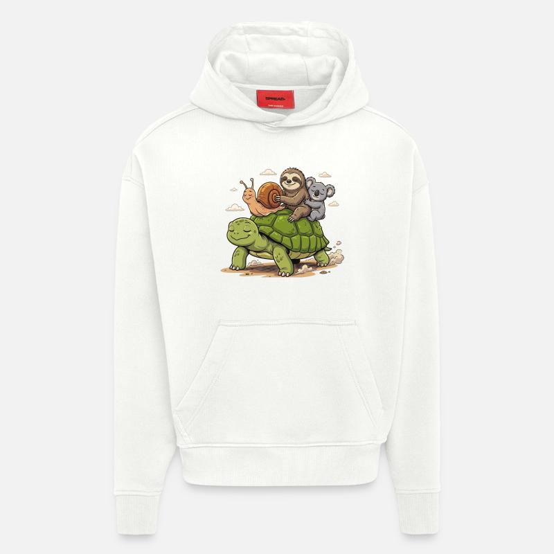 Turtle Snail Sloth Koala Anti-Stress - Hoodie- made by SPREAD - OFF WHITE